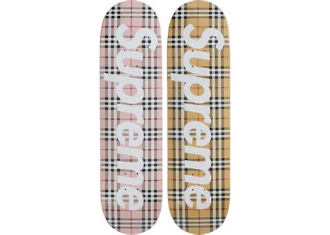 supreme burberry skateboard deck set multi|Burberry skateboard deck stockx.